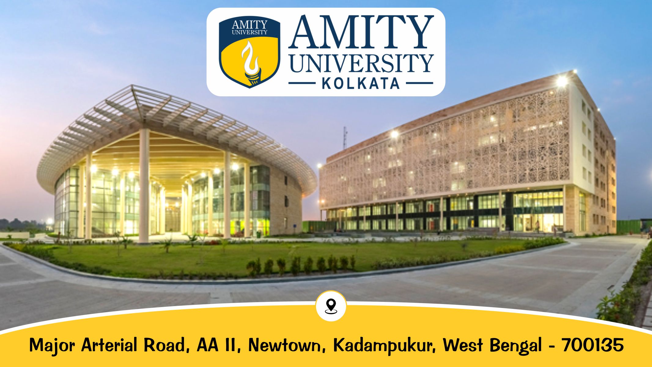 out side view of Amity University Kolkata